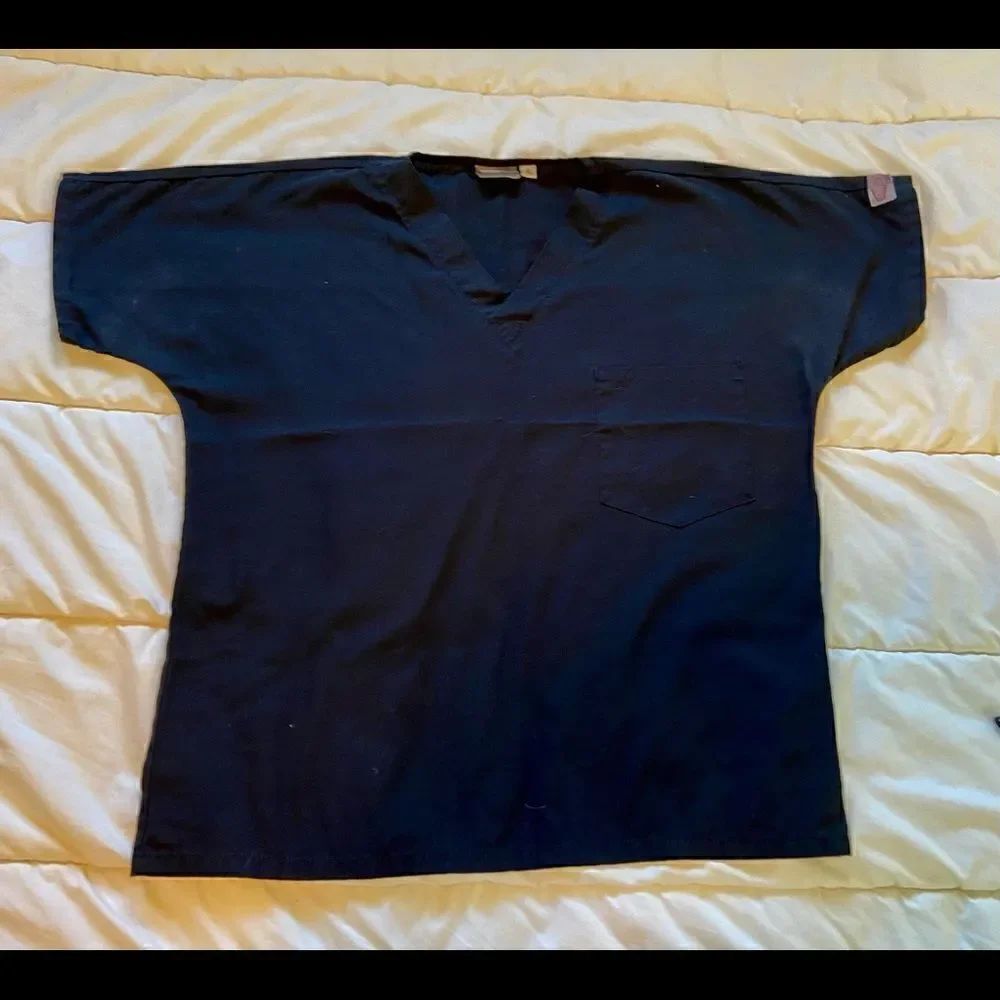 SCRUB ZONE Cotton Blend Scrub Top Sz Small, Black